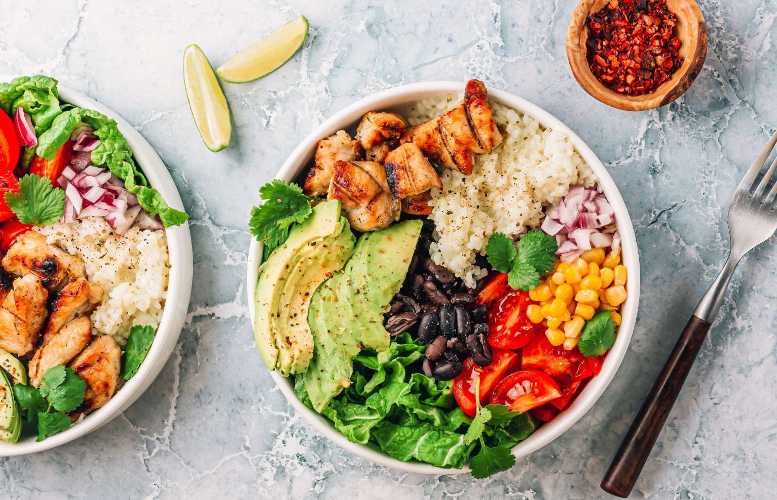 Mexican chicken taco bowl