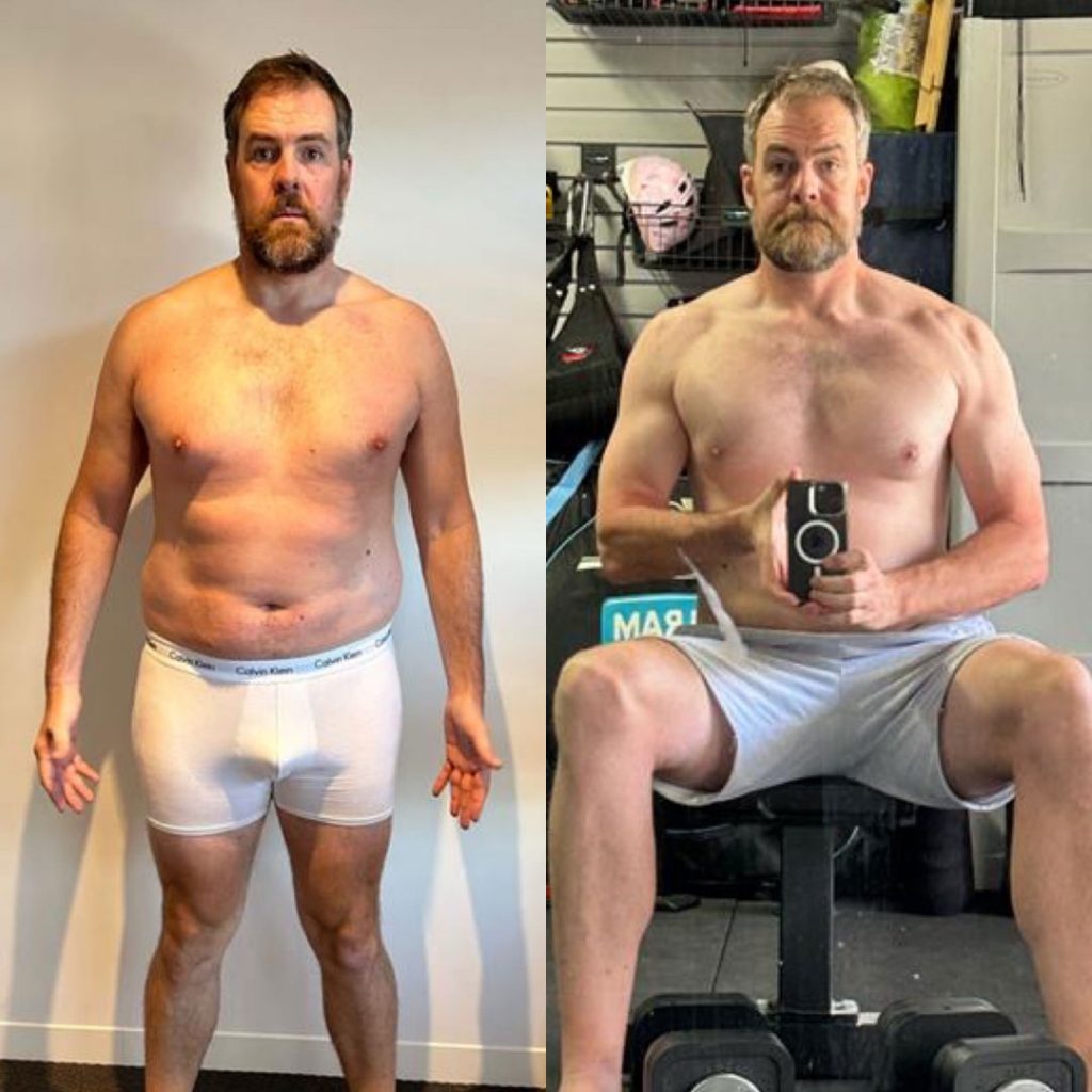 Brad shows strength and body transformation results