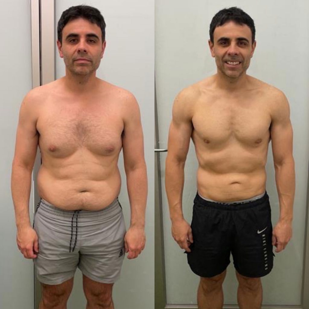 before and after photo of client Carlo