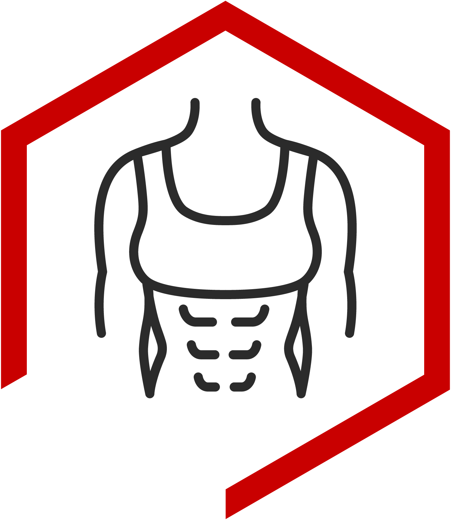 Icons_Female Six Pack Icon for lean and toned, woman with six pack