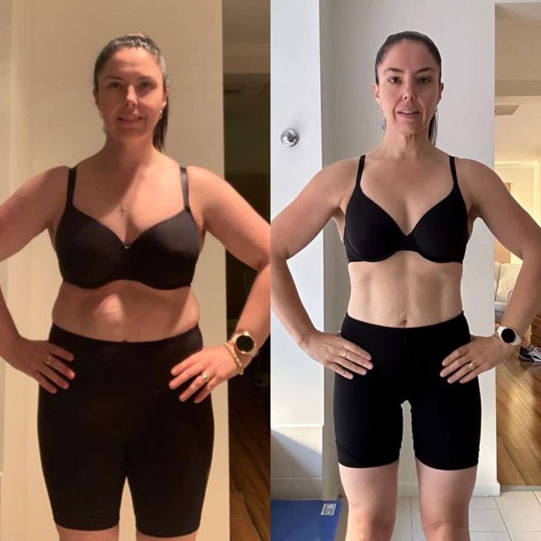 Kathryns body transformation results from Strength Lab coaching