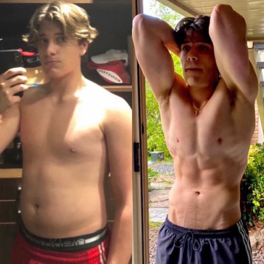 before and after photo of client Luca