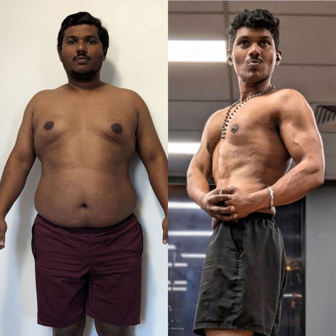 Before and after of client through personal training services in Melbourne