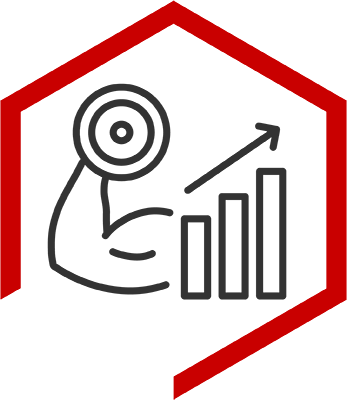 Icon representing progress tracking and plan adjustments at Strength Lab