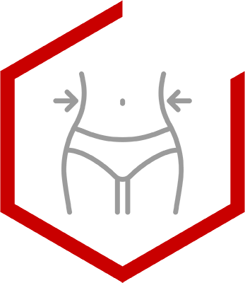 fat loss icon showing waist slimming