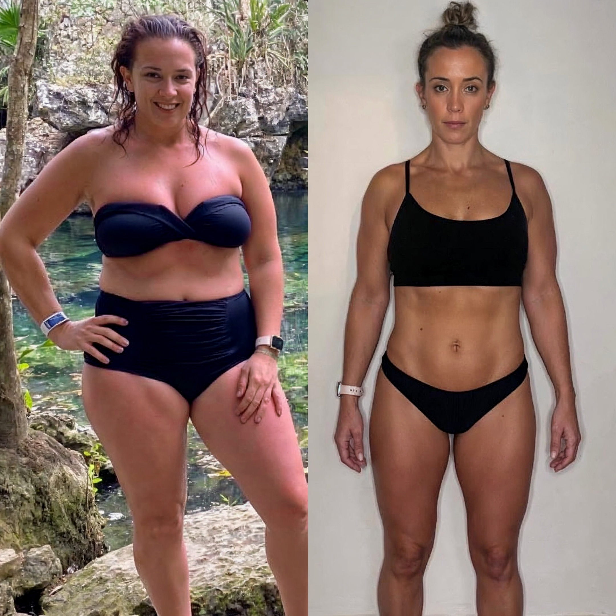 Online coaching client before and after transformation with Strength Lab