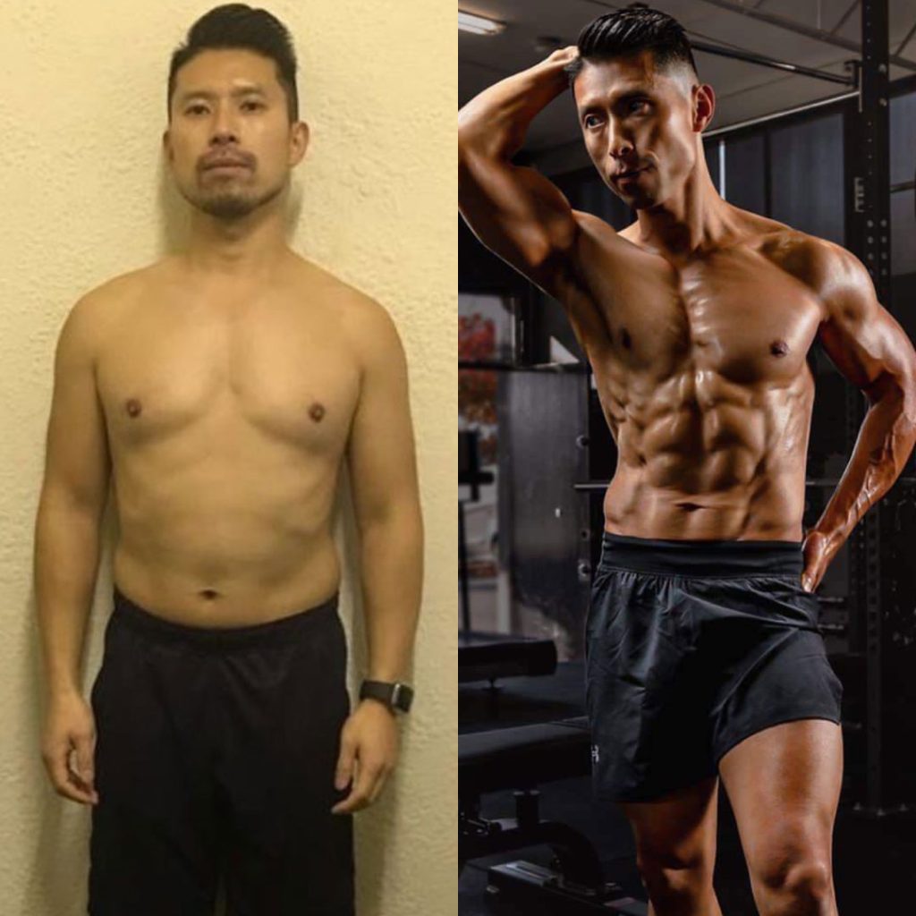 Proven body transformation results — Tim before and after
