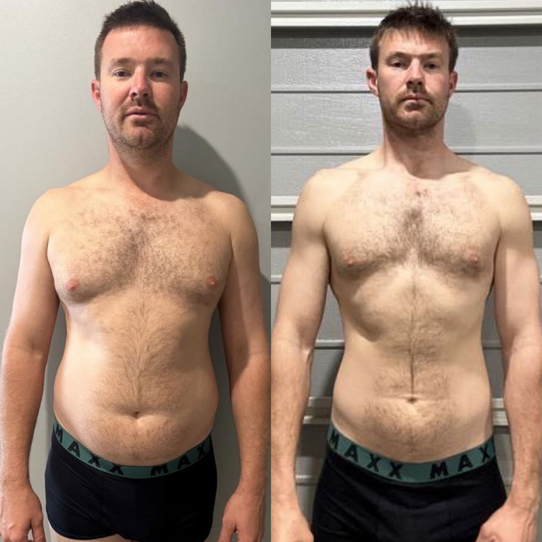 Real client 12 week transformation through muscle gain and personal training services in Melbourne